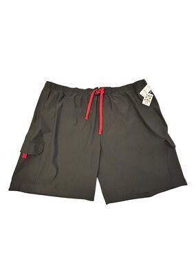 True Nation Men's Black Cargo Swim Board Shorts Lined 4XL‎ NWT 4 Way Stretch